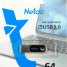 Флешка USB NETAC U278 64ГБ, USB2.0, серебристый [nt03u278n-064g-20pn]