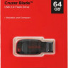 Флешка USB Sandisk Cruzer Blade 64ГБ, USB2.0, черный и красный [sdcz50-064g-b35]