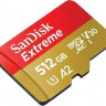 Карта памяти microSDXC UHS-I U3 Sandisk Extreme 512 ГБ, 190 МБ/с, Class 10, SDSQXAV-512G-GN6MN, 1 шт., переходник SD