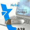 Флешка USB NETAC U352 128ГБ, USB2.0, серебристый [nt03u352n-128g-20pn]