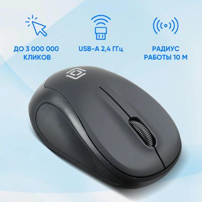 Мышь Oklick 665MW, оптическая, беспроводная, USB, черный [1025130]
