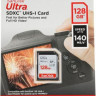 Карта памяти SDXC UHS-I Sandisk Ultra 128 ГБ, 140 МБ/с, Class 10, SDSDUNB-128G-GN6IN