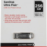 Флешка USB Sandisk Cruzer Ultra Flair 256ГБ, USB3.0, серебристый и черный [sdcz73-256g-g46]