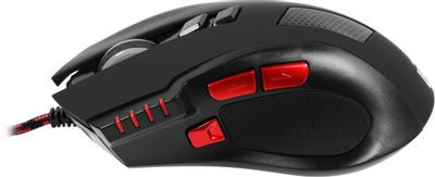 Мышь Oklick 806G, игровая, оптическая, проводная, USB, черный и красный [1431646]
