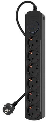 Сетевой фильтр Buro 600SH-16-1.8-B, 1.8м, черный