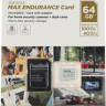 Карта памяти microSDXC UHS-I U3 Sandisk Max Endurance 64 ГБ, 100 МБ/с, Class 10, SDSQQVR-064G-GN6IA, 1 шт., переходник SD