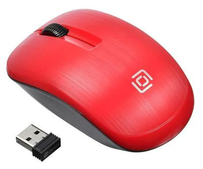 Мышь Oklick 525MW, оптическая, беспроводная, USB, черный и красный [1090720]