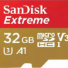 Карта памяти microSDHC UHS-I U3 Sandisk Extreme 32 ГБ, 100 МБ/с, Class 10, SDSQXAF-032G-GN6MN, 1 шт.