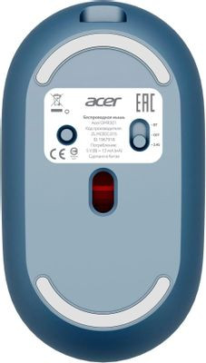 Мышь Acer OMR301, оптическая, беспроводная, USB, синий [zl.mcecc.01s]