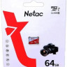 Карта памяти microSDXC UHS-I U1 NETAC P500 Eco 64 ГБ, 90 МБ/с, Class 10, NT02P500ECO-064G-S, 1 шт., без адаптера