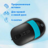 Мышь Oklick 310M, оптическая, проводная, USB, черный и синий [1869099]