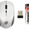 Мышь Oklick 565MW glossy, оптическая, беспроводная, USB, черный и серебристый [1103661]