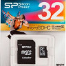 Карта памяти microSDHC Silicon Power 32 ГБ, Class 10, SP032GBSTH010V10SP, 1 шт., переходник SD