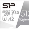 Карта памяти microSDXC UHS-I U3 Silicon Power Superior 512 ГБ, 100 МБ/с, Class 10, SP512GBSTXDA2V20SP, 1 шт., переходник SD