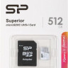 Карта памяти microSDXC UHS-I U3 Silicon Power Superior 512 ГБ, 100 МБ/с, Class 10, SP512GBSTXDA2V20SP, 1 шт., переходник SD