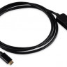 Кабель Buro USB Type-C (m) (прямой) - DisplayPort (m) (прямой), GOLD , круглое, 1.5м, черный [bu-typec-dp-1.5m]