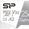 Карта памяти microSDXC UHS-I U3 Silicon Power Superior 256 ГБ, 100 МБ/с, Class 10, SP256GBSTXDA2V20SP, 1 шт., переходник SD