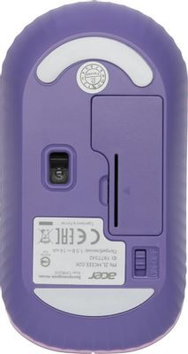 Мышь Acer OMR205, оптическая, беспроводная, USB, фиолетовый [zl.mceee.02k]