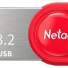 Флешка USB NETAC UM2 128ГБ, USB3.2, серебристый и красный [nt03um2n-128g-32re]