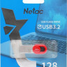 Флешка USB NETAC UM2 128ГБ, USB3.2, серебристый и красный [nt03um2n-128g-32re]