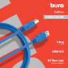Кабель USB3.0 Buro USB A(m) - USB B(m), 1.8м, синий [usb3.0-am/bm]
