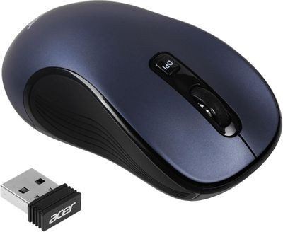 Мышь Acer OMR306, оптическая, беспроводная, черный и серый [zl.mcecc.021]