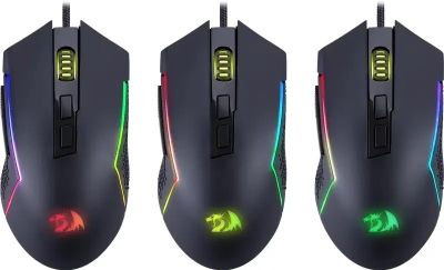 Мышь Redragon Trident Lite, игровая, оптическая, проводная, USB, черный [72018]
