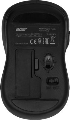 Мышь Acer OMR303, оптическая, беспроводная, черный [zl.mcecc.01y]
