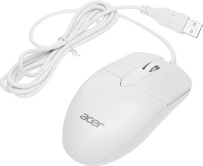Мышь Acer OMW300, оптическая, проводная, USB, белый [zl.mcecc.01v]