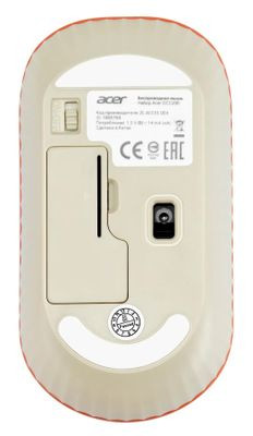 Мышь Acer OMR200, оптическая, беспроводная, USB, бежевый [zl.mceee.022]