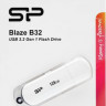 Флешка USB Silicon Power Blaze B32 128ГБ, USB3.2, белый и синий [sp128gbuf3b32v1w]