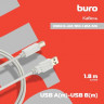 Кабель USB2.0 Buro USB A(m) - USB B(m), ферритовый фильтр , 1.8м, серый [usb2.0-am/bm-1.8m-mg]