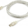 Кабель USB2.0 Buro USB2.0-AM/BM-3-TRANS, USB A(m) - USB B(m), 3м, прозрачный