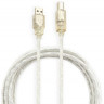 Кабель USB2.0 Buro USB2.0-AM/BM-3-TRANS, USB A(m) - USB B(m), 3м, прозрачный