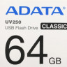 Флешка USB A-Data UV250 64ГБ, USB2.0, серебристый [auv250-64g-rbk]