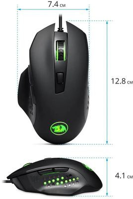 Мышь Redragon Redragon Gainer, игровая, оптическая, проводная, USB, черный [75170]