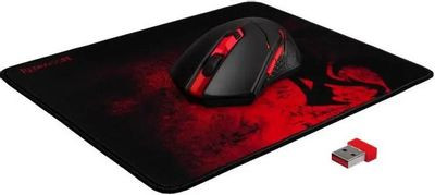 Мышь Redragon M601WL-BA, игровая, оптическая, беспроводная, USB, черный и красный [78227]