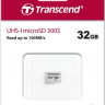 Карта памяти microSDHC UHS-I U1 Transcend 32 ГБ, 100 МБ/с, Class 10, TS32GUSD300S, 1 шт., без адаптера