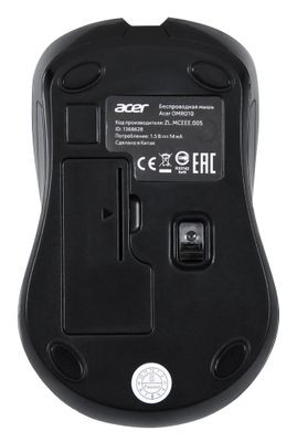 Мышь Acer OMR010, оптическая, беспроводная, USB, черный [zl.mceee.005]