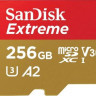Карта памяти microSDXC UHS-I U3 Sandisk Extreme 256 ГБ, 190 МБ/с, Class 10, SDSQXAV-256G-GN6MN, 1 шт., без адаптера