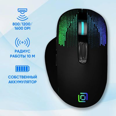 Мышь Oklick 636LWC, оптическая, беспроводная, USB, черный [1158065]