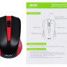 Мышь Acer OMW012, оптическая, проводная, USB, черный и красный [zl.mceee.003]