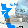 Флешка USB NETAC U352 32ГБ, USB2.0, серебристый [nt03u352n-032g-20pn]