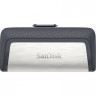 Флешка USB Sandisk Ultra Dual 128ГБ, USB3.0, серый и узор [sdddc2-128g-g46]