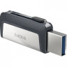 Флешка USB Sandisk Ultra Dual 128ГБ, USB3.0, серый и узор [sdddc2-128g-g46]