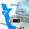 Флешка USB NETAC U278 32ГБ, USB2.0, серебристый [nt03u278n-032g-20pn]