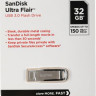 Флешка USB Sandisk Cruzer Ultra Flair 32ГБ, USB3.0, серебристый и черный [sdcz73-032g-g46]
