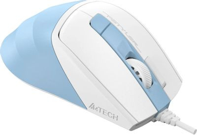 Мышь A4TECH Fstyler FM45S Air, оптическая, проводная, USB, голубой и белый [fm45s air usb (lcy blue)]