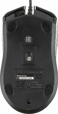 Мышь A4TECH OP-760, оптическая, проводная, USB, черный