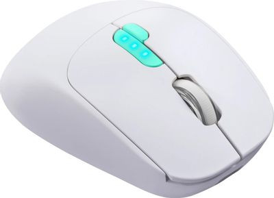 Мышь Defender Nitta MM-307, игровая, оптическая, беспроводная, USB, белый и голубой [52307]